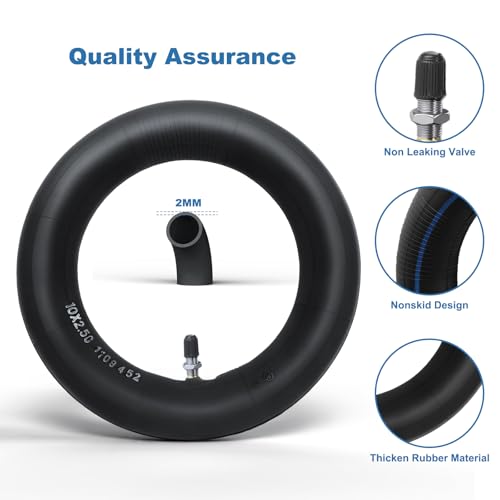 60/70-6.5 & 10x2.5 Pneumatic Scooter Tire and Tube Set of 4 J41634