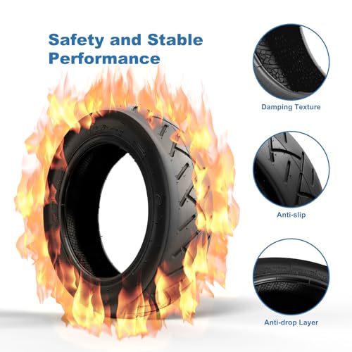 60/70-6.5 & 10x2.5 Pneumatic Scooter Tire and Tube Set of 4 J41634