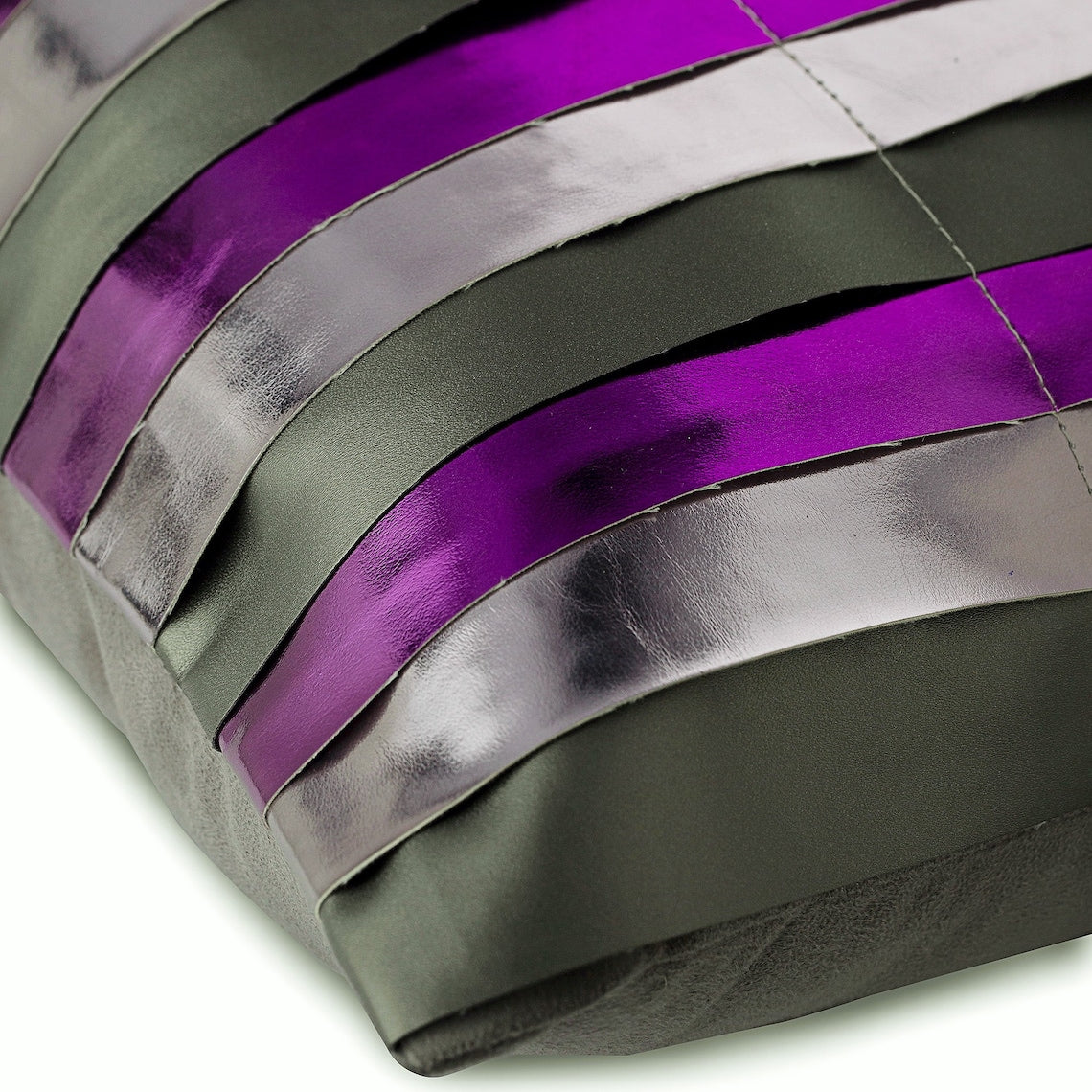 Purple Faux Leather Throw Pillow Covers Pack of 2 18x18 inch A30699