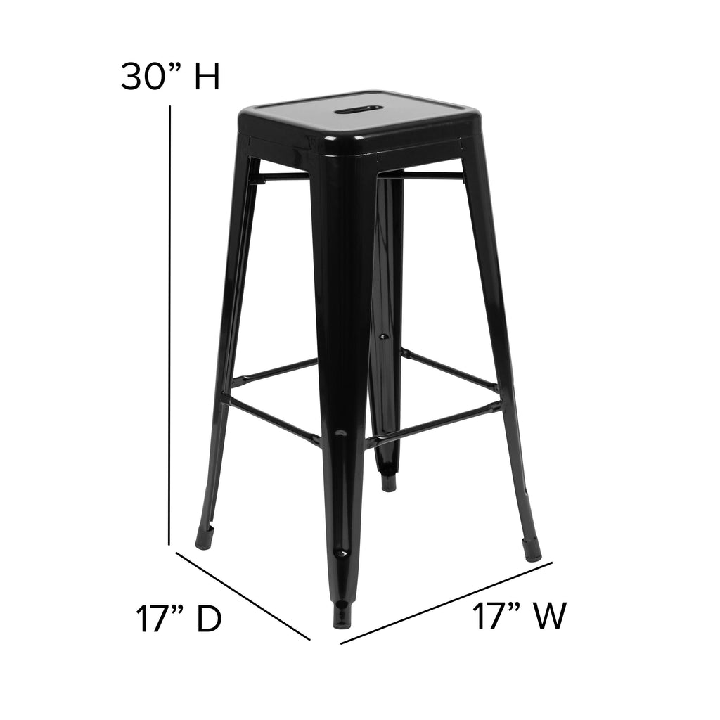 4 Pack 30x22 High Metal Stackable Bar Stool G1425