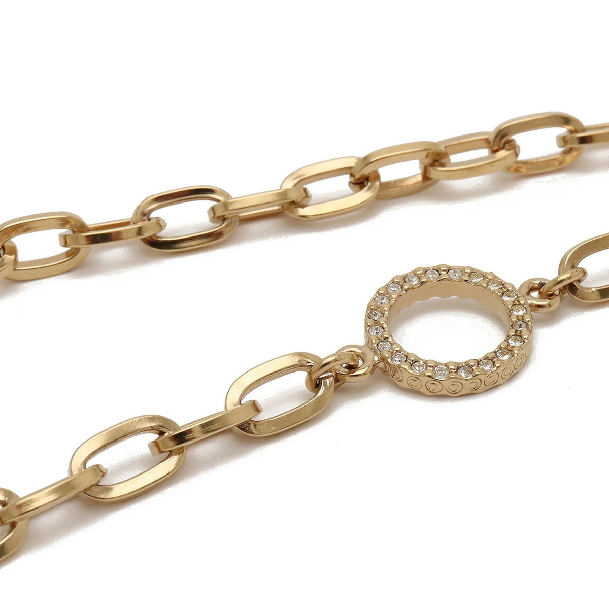 Ivory Gold Rhinestone Chain Necklace Pendant F5520