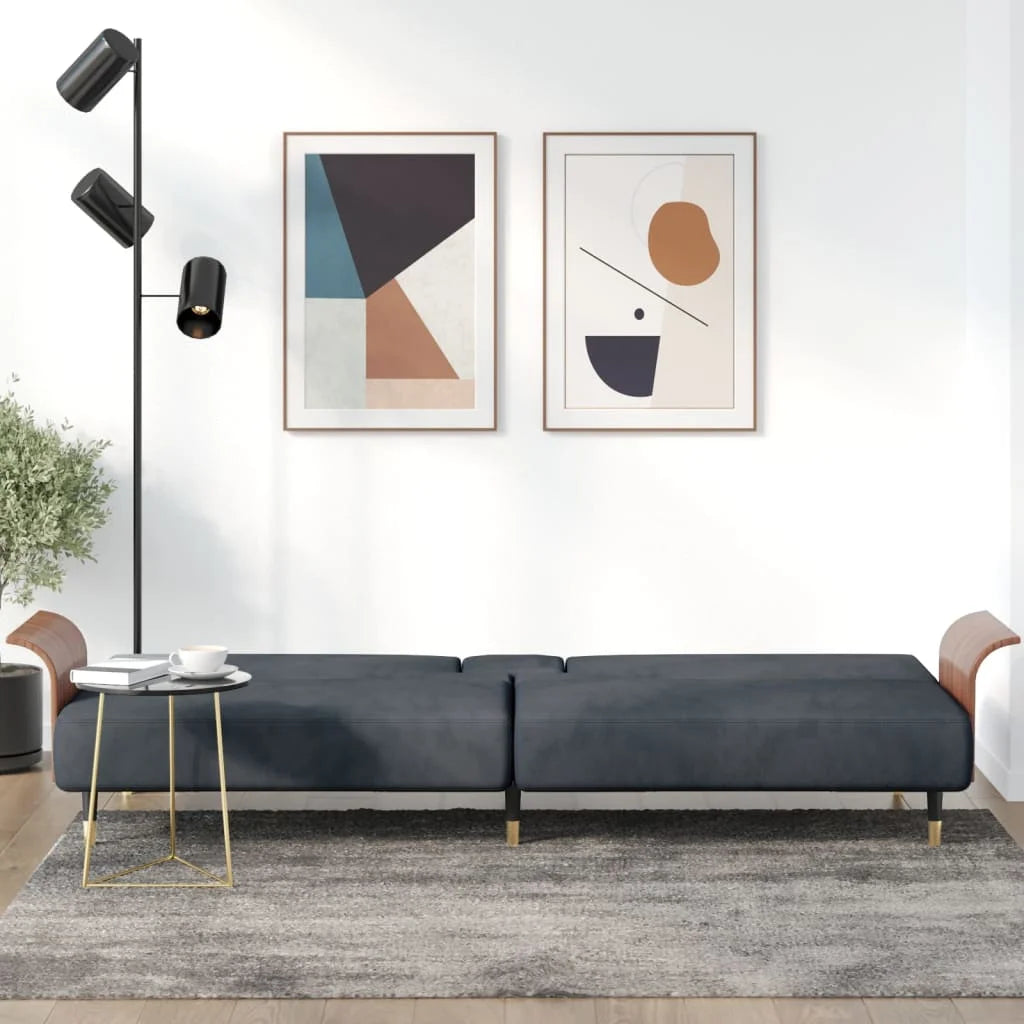 Dark Gray Sofa Bed with Cup Holders M697860
