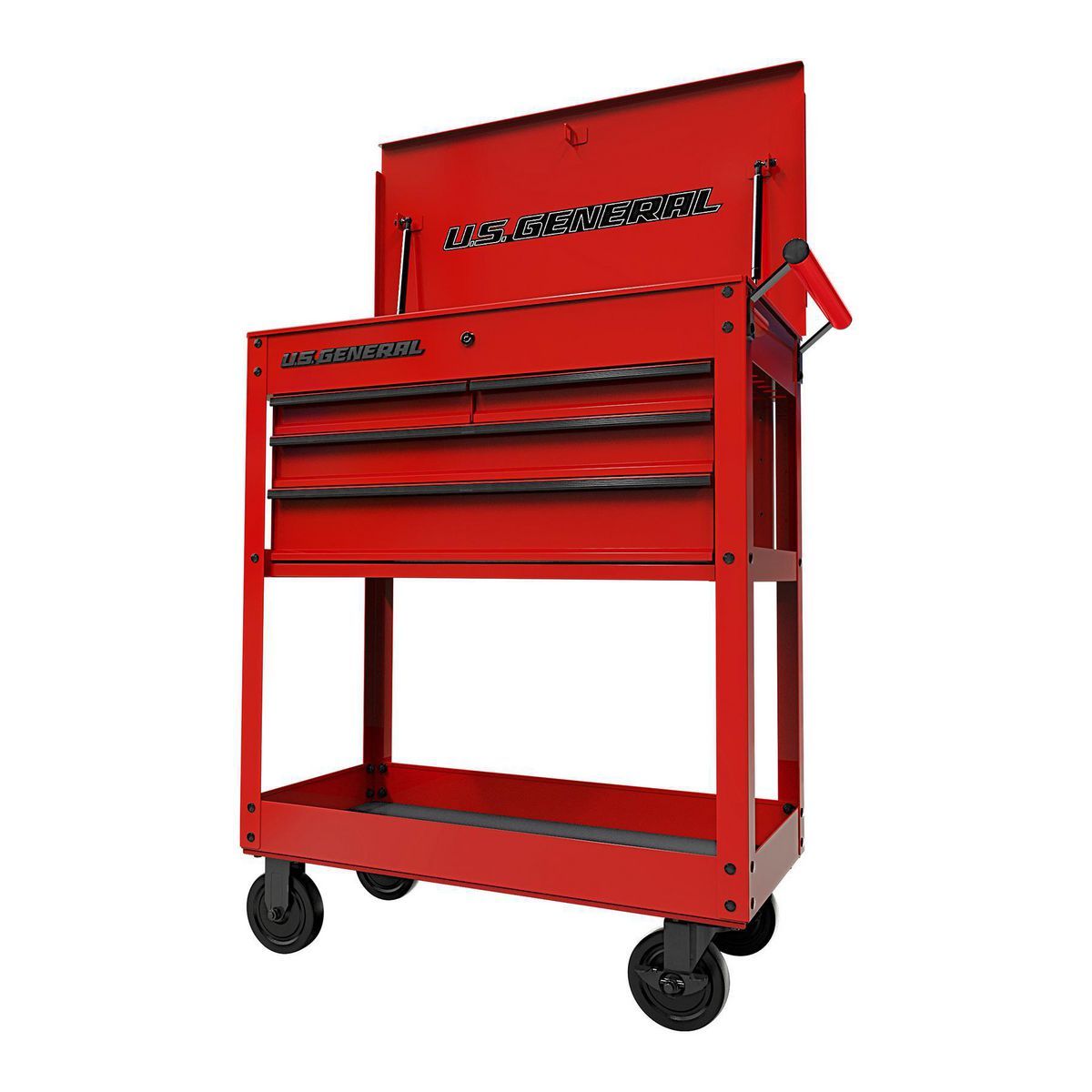 30 in. 4-Drawer Tech Cart, Red W3735