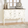 Beige & Brown Wood Cabinet with 3 Drawers & 2 Cabinets O63379