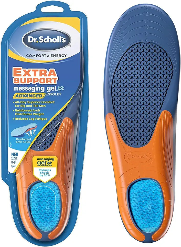 Extra Support Massaging Gel Mens Size 8-14 6 Pack N32555