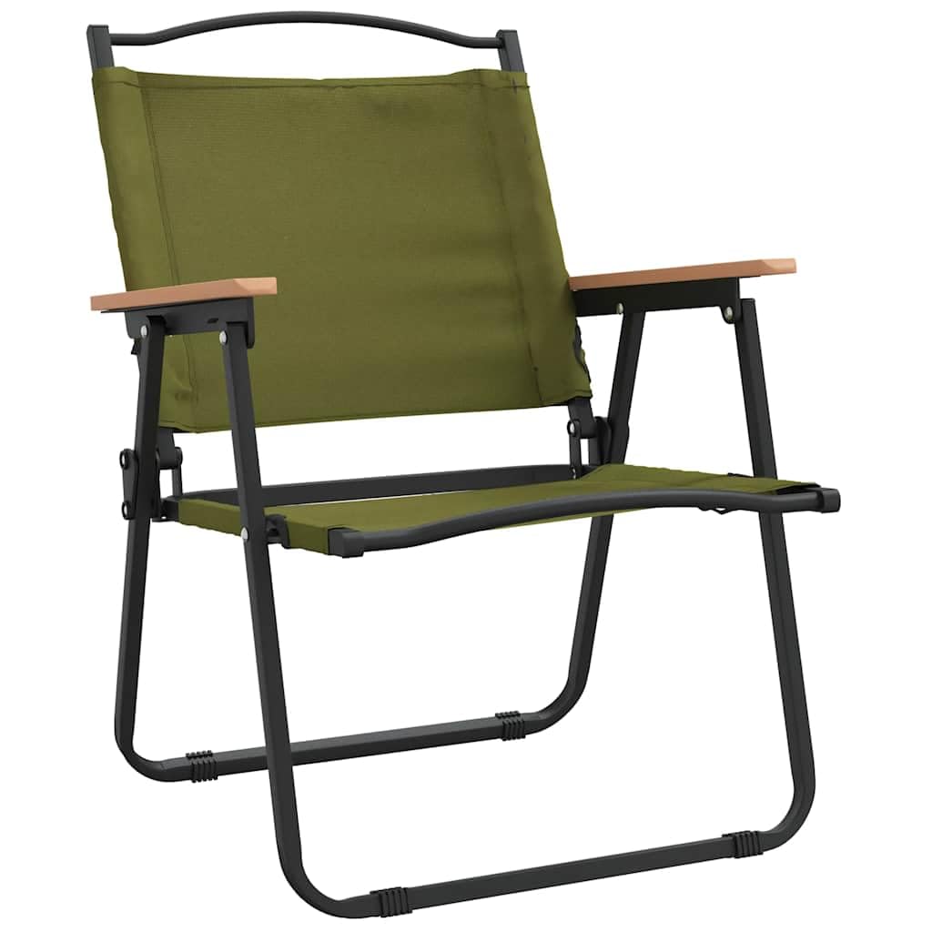 Foldable Camping Chairs 2 Pack Green Oxford Fabric C89708