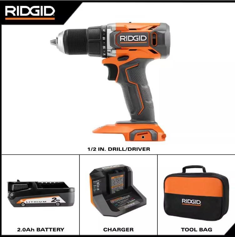 18V Cordless 1/2 in. Drill/Driver Kit with 2.0 AH Battery and Charger R156710