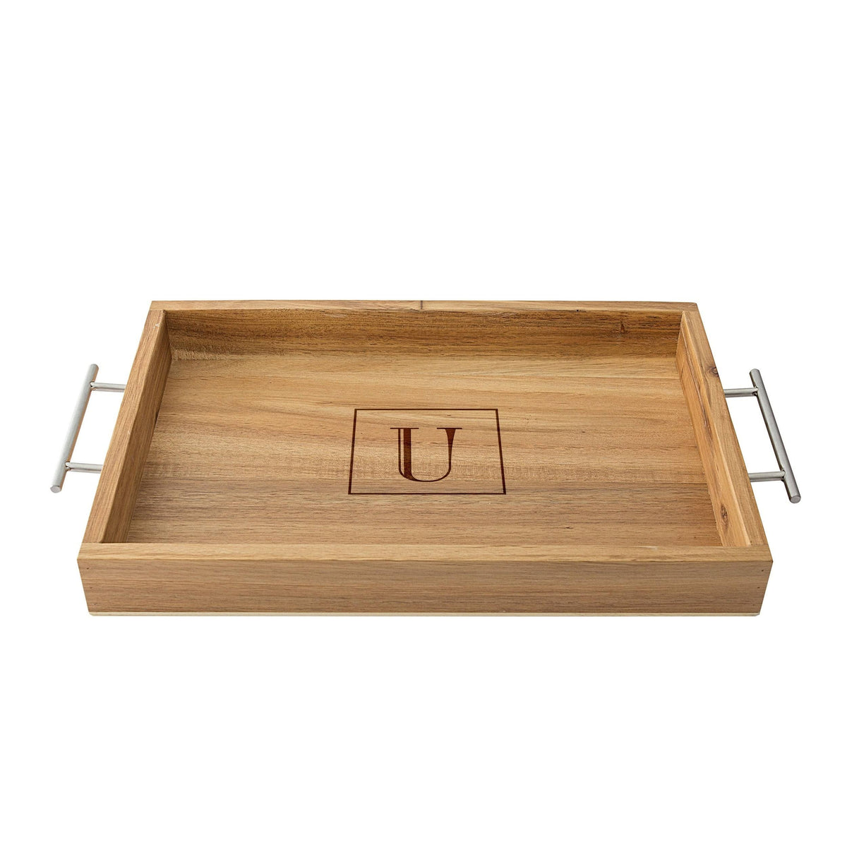 Acacia Tray with Metal Handles O533546