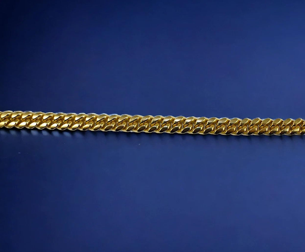 10K Yellow Gold Solid Miami Cuban Link Chain V49992