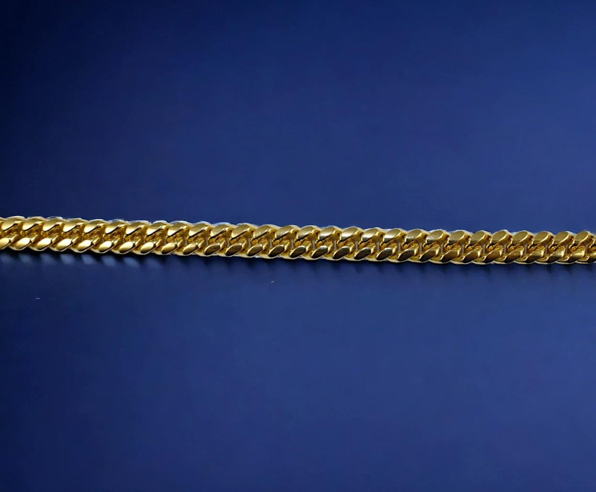 10K Yellow Gold Solid Miami Cuban Link Chain V49992