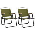Foldable Camping Chairs 2 Pack Green Oxford Fabric C89708