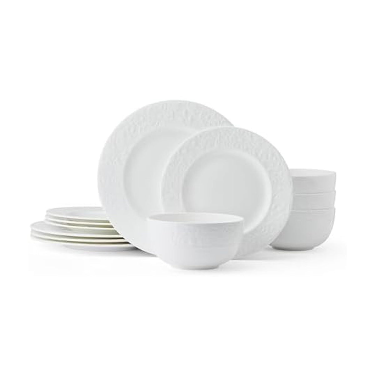 White 12 Piece Bone China Dinnerware Set U7560