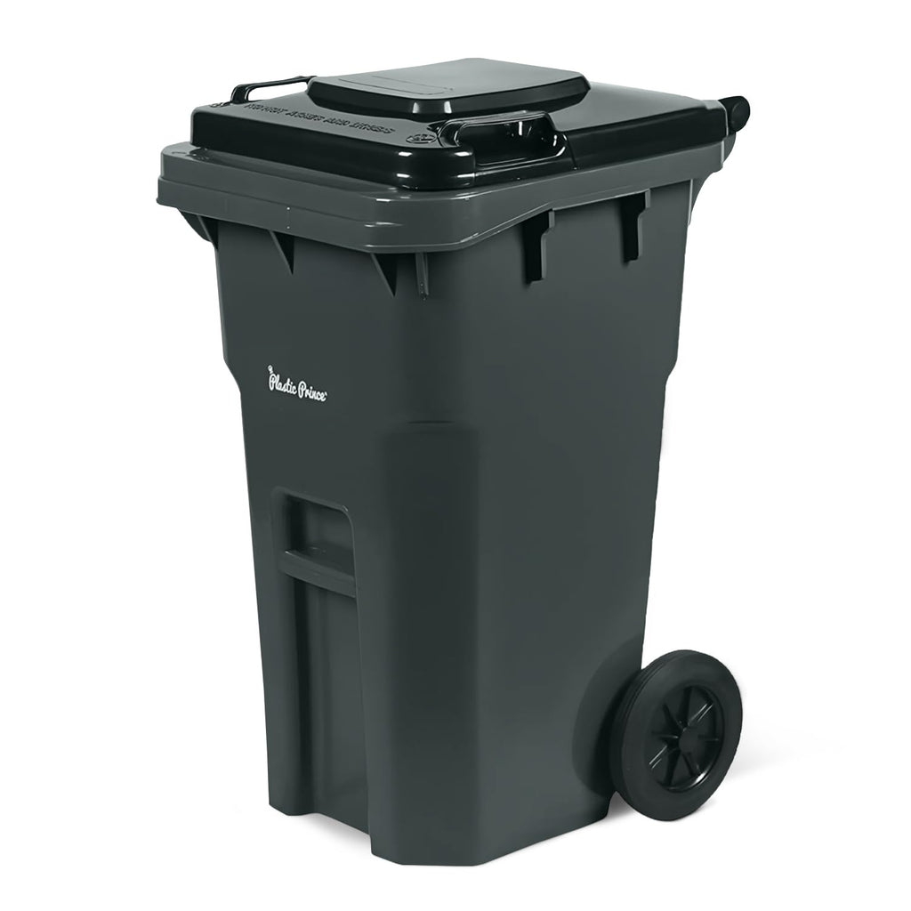 27 Gallon Wheeled Plastic Trash Can with Lid J113