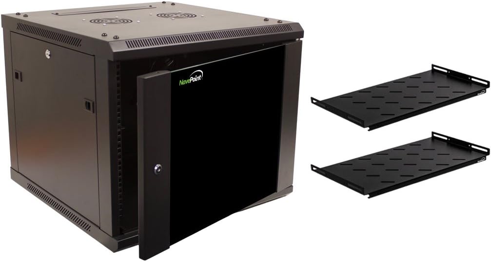 9U Wall Mount Network Server Cabinet Rack Enclosure Glass Door Lock R54164