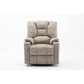 Beige Microfiber Power Motion Heating Recliner with USB Charge Port R8892