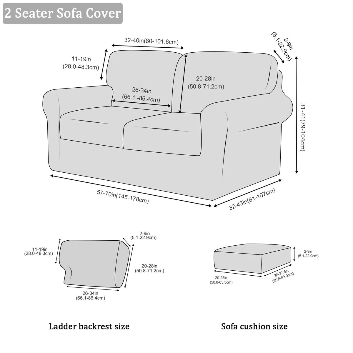 Khaki 5 Piece Stretch Velvet Sofa Cover R4477