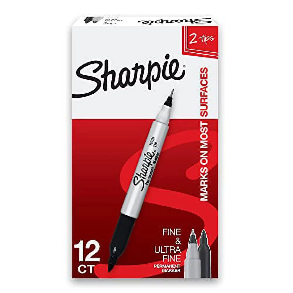Black 12 Count Fine and Ultra Fine Permanent Markers A153824