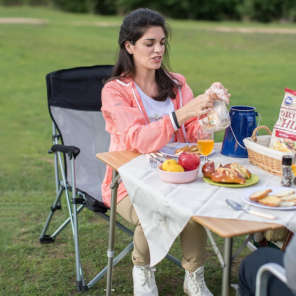 Bamboo Folding Camping Table with Carry Bag J51515