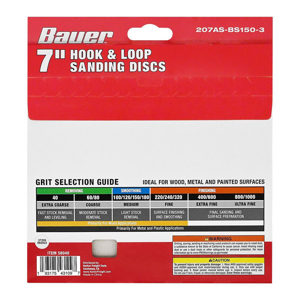 7 in. 150 Grit Hook and Loop Sanding Discs, 3 Pack L756330