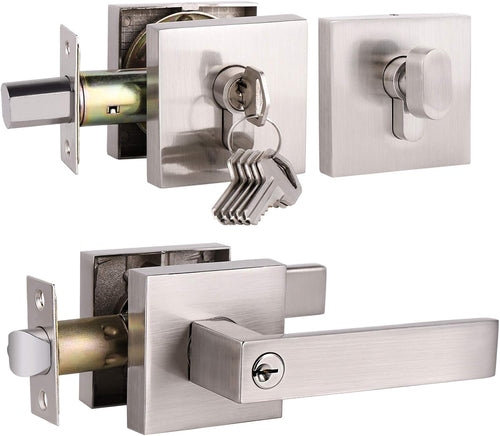 10 Pack Square Satin Nickel Privacy Door Locksets N63072