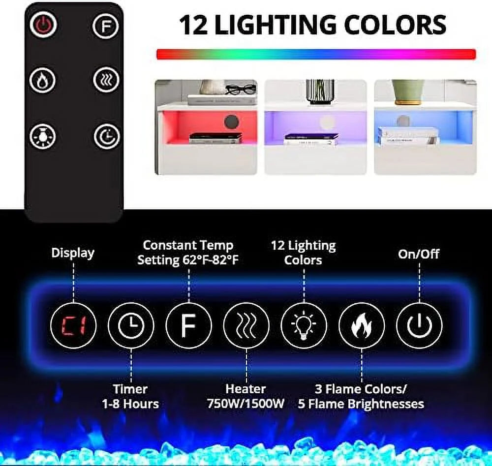 White Fireplace TV Stand for 75 inch TV F943317