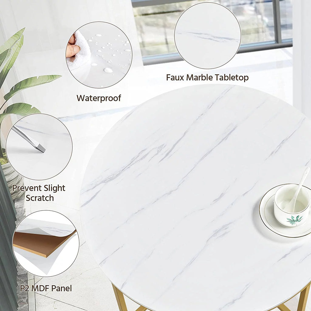 Marble Coffee Table with X-Base Metal Legs M9169