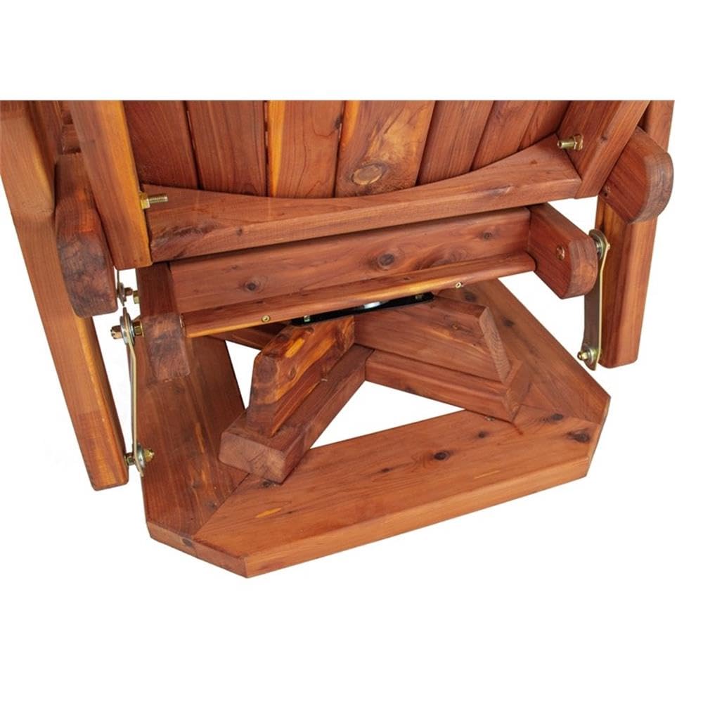Brown Solid Wood Adirondack Swivel Glider Chair U37065