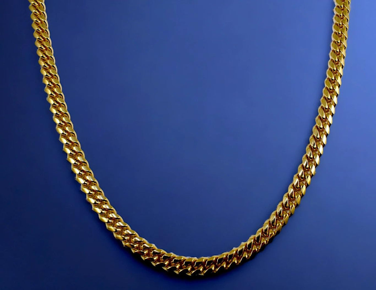 10K Yellow Gold Solid Miami Cuban Link Chain V49992