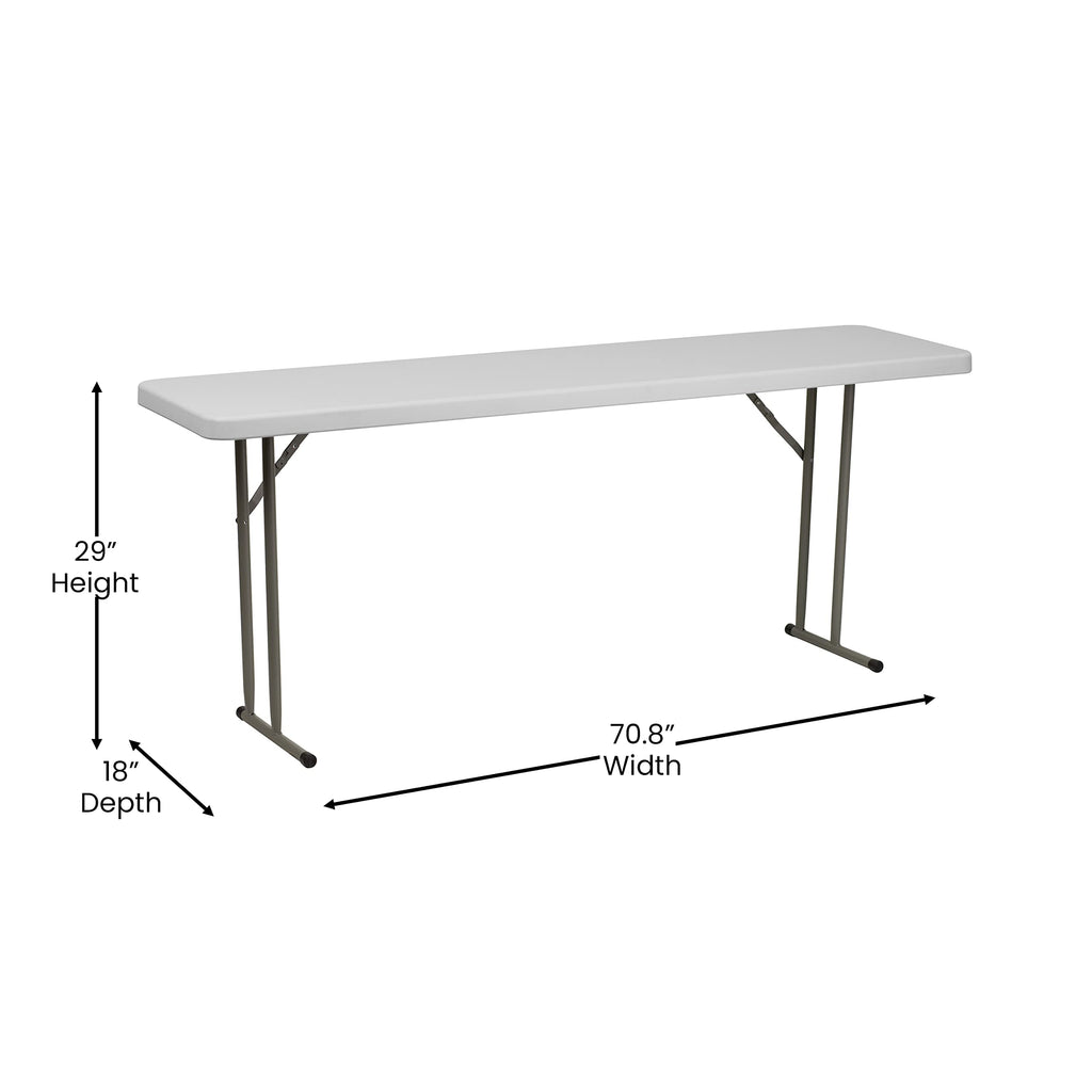 6-Foot White Plastic Folding Training Table E522