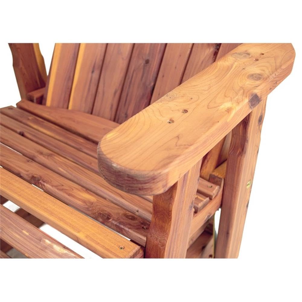 Brown Solid Wood Adirondack Swivel Glider Chair U37065