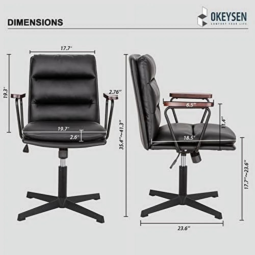 PU Leather Criss Cross Office Desk Chair X69600
