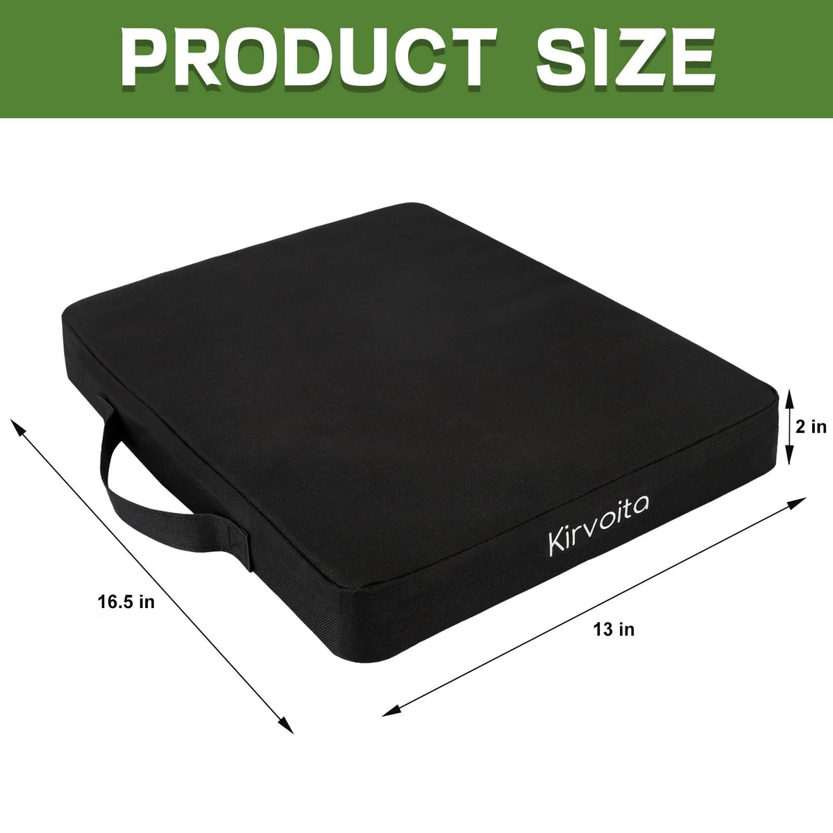 Black 2 Pack Waterproof Oxford Stadium Seat Cushions U820801