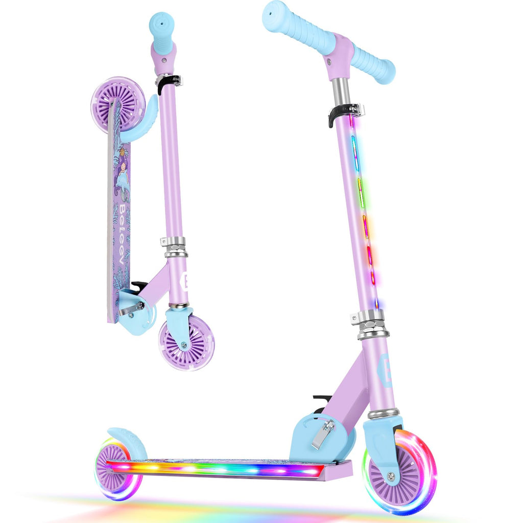 2 Wheel Folding Lightweight Kick Scooter with Light-Up Wheels I820