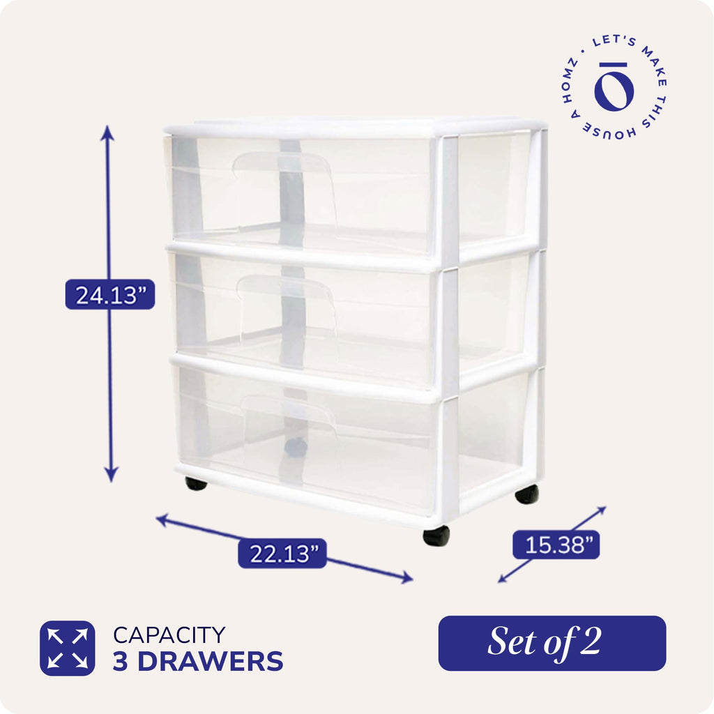 White 3-Tier Storage Cart 2 Pack U5534