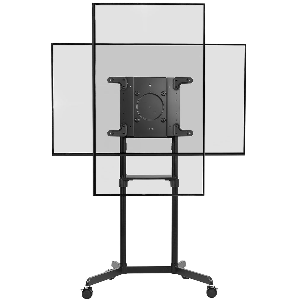 Black Mobile TV Cart for 32 to 88 inch Screens U8257