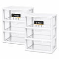 3-Drawer Plastic Storage Tower with Clear Removable Bins O321