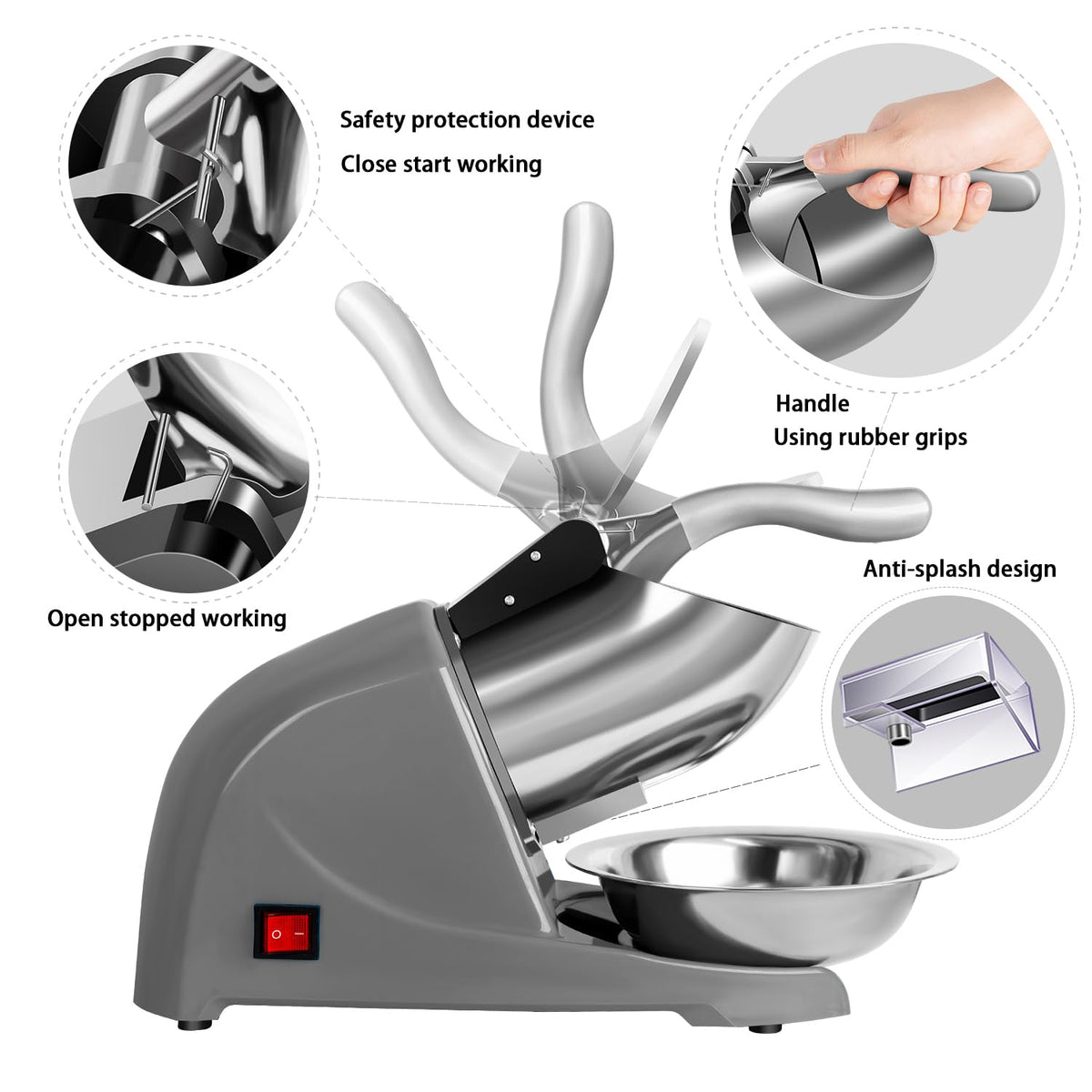 Ice Shaver Machine with Ice Tray T8075