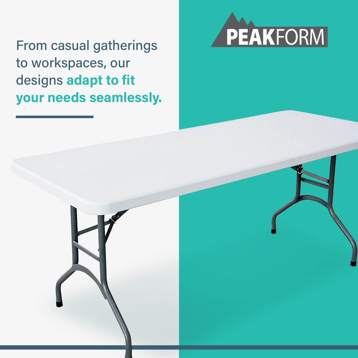 White 6 Foot Folding Multipurpose Table R900