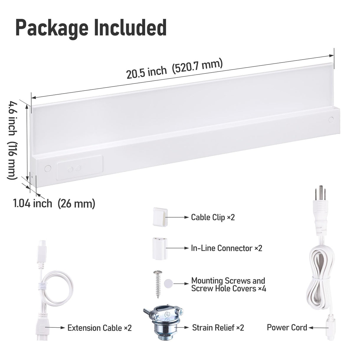 2-Pack Ultra-Slim LED Under Cabinet Lighting K151