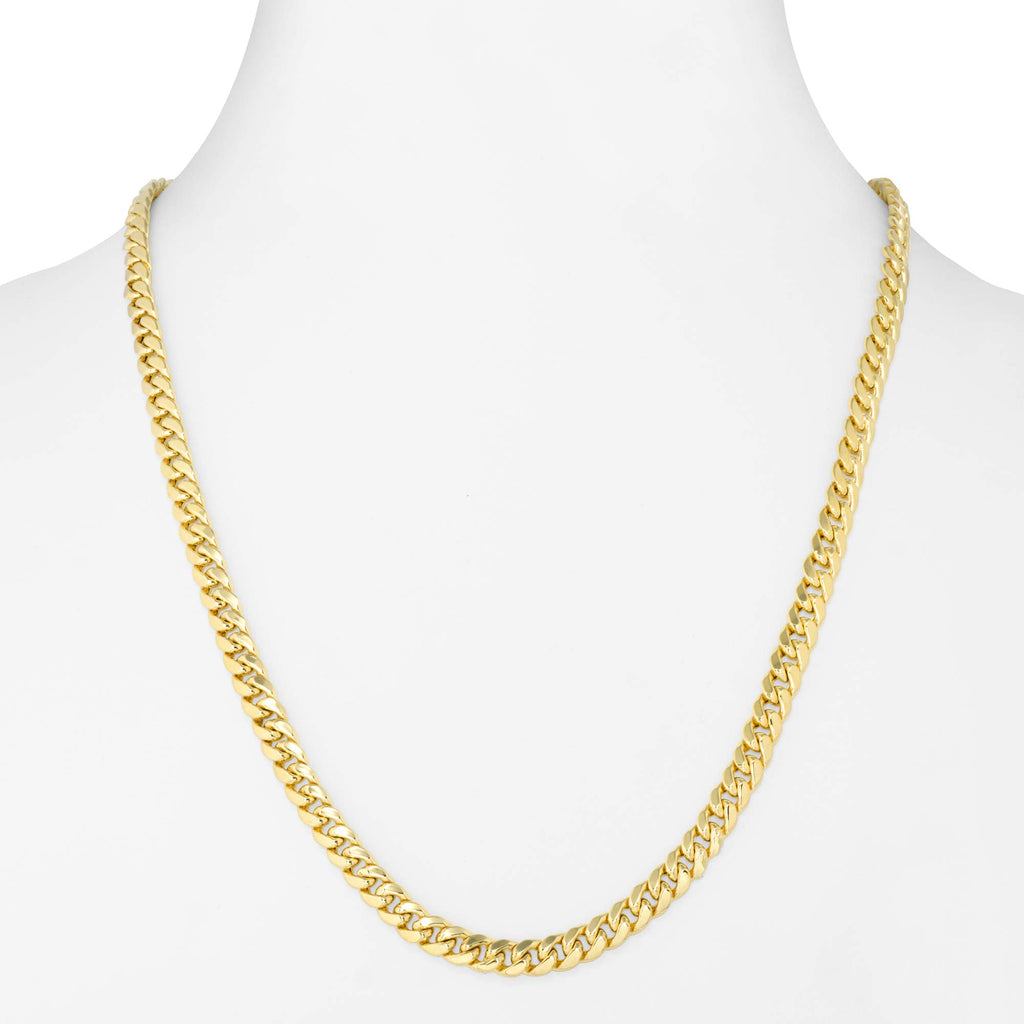 10k Yellow Gold Cuban Link Chain Necklace H308016