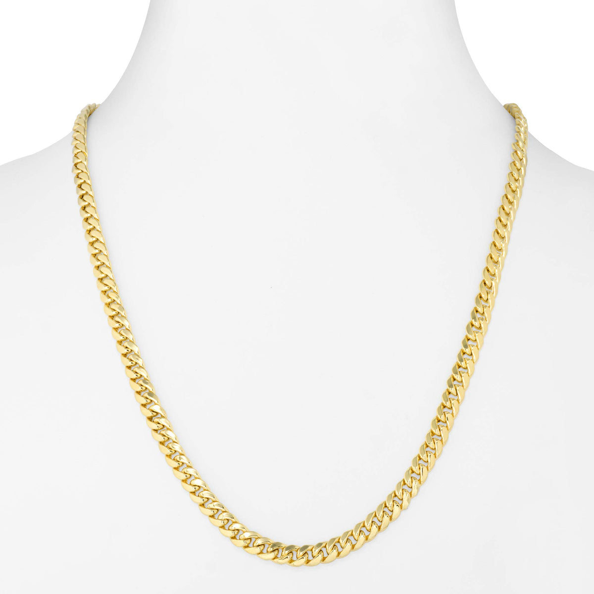 10k Yellow Gold Cuban Link Chain Necklace H308016