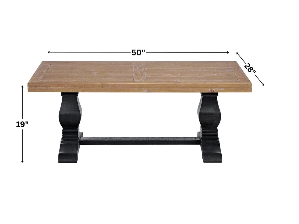 Solid Wood Coffee Table, Black and Driftwood S784