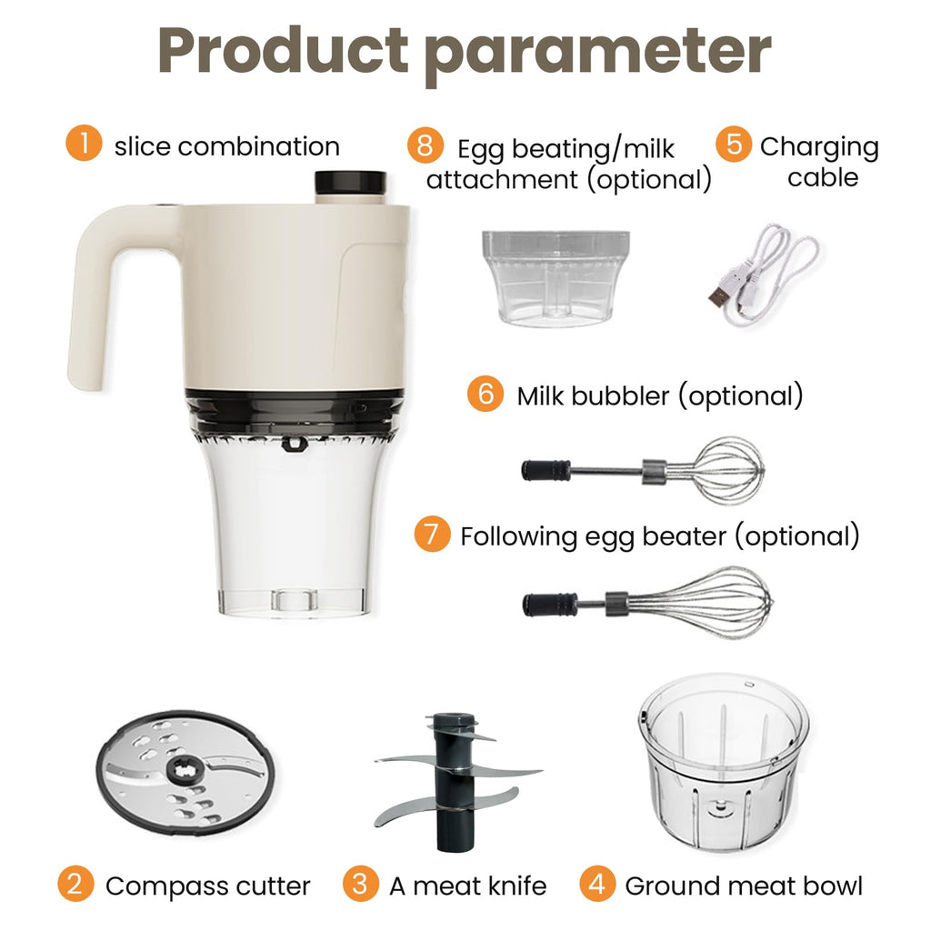 4-in-1 Waterproof Cordless Electric Vegetable Slicer Set I3856