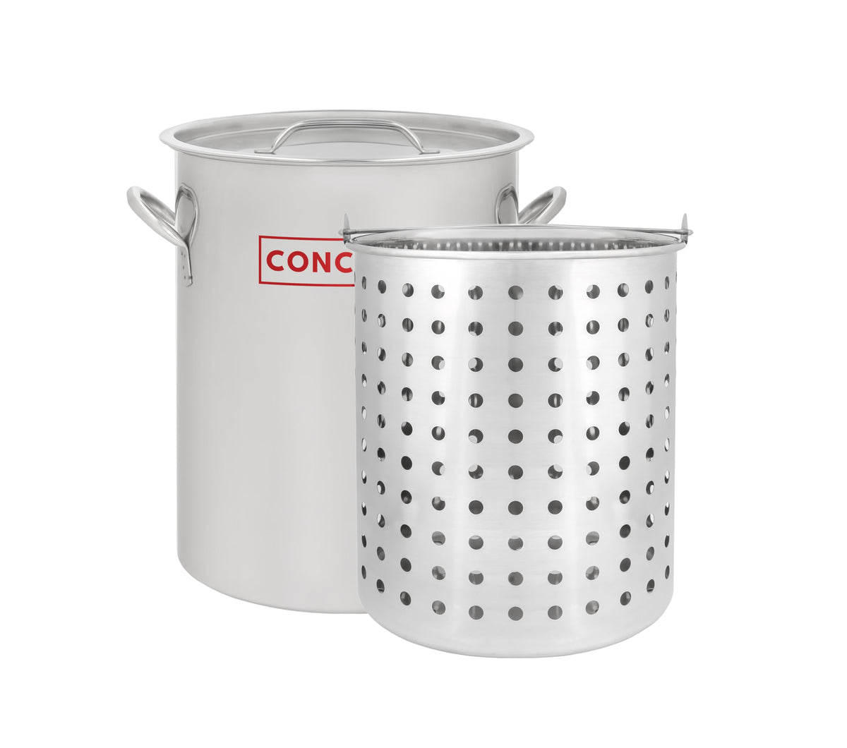42 QT Stainless Steel Stock Pot with Basket D819
