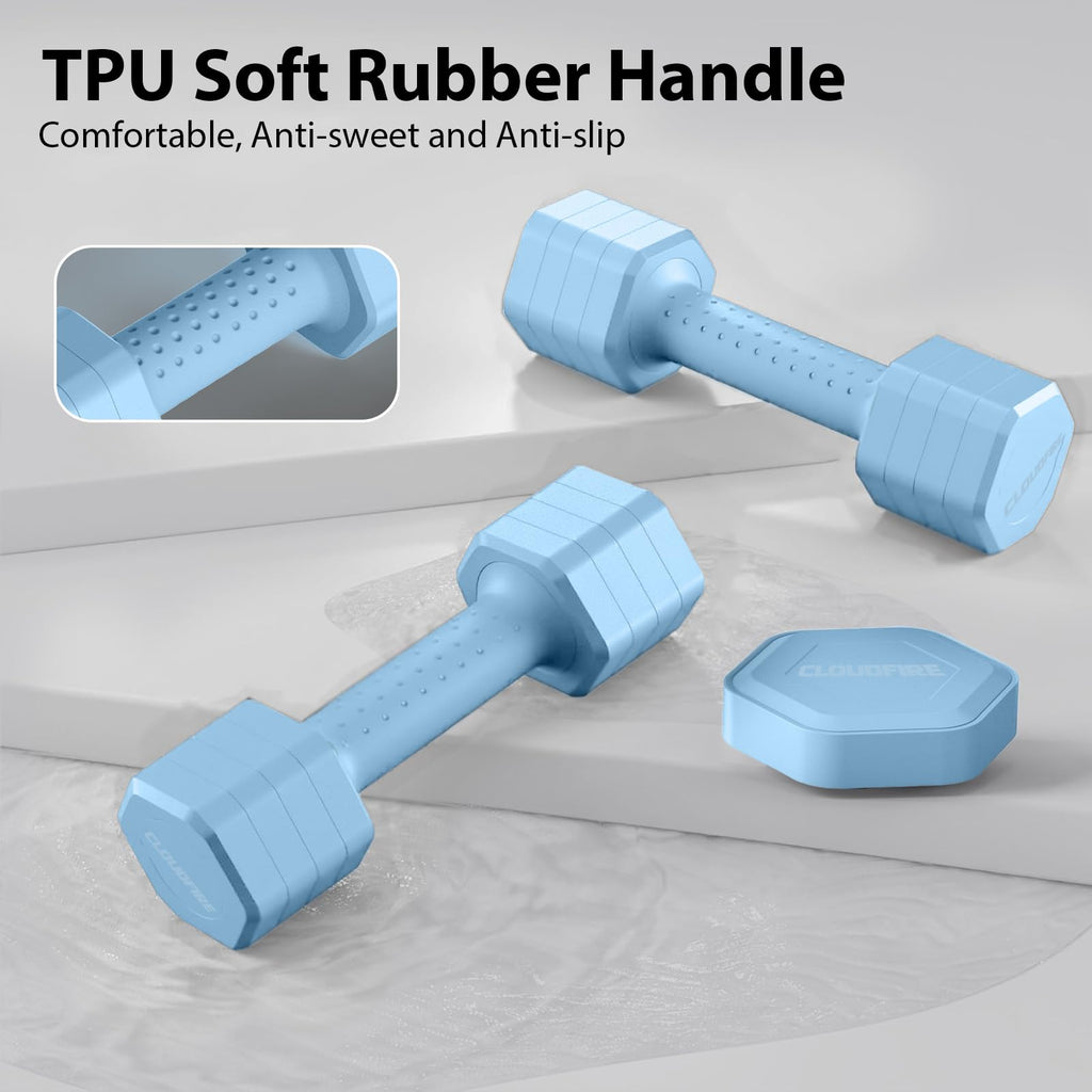 Adjustable 4 in 1 Dumbbell Set of 2, 5 lb C668834