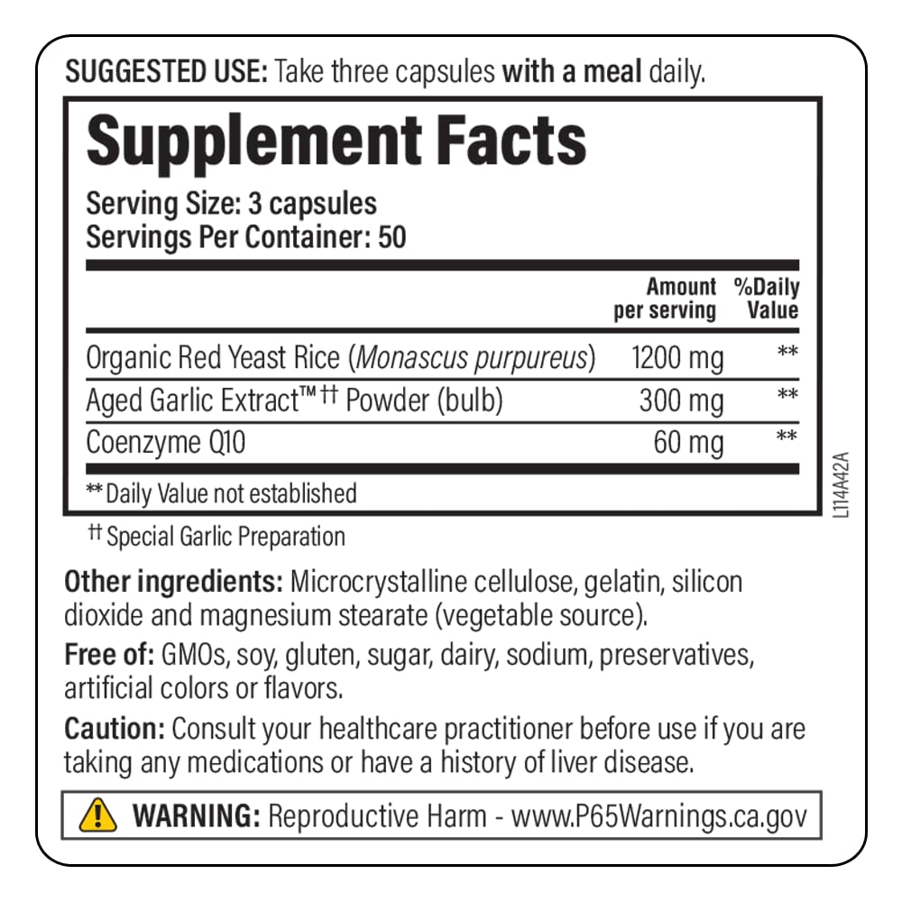 Aged Garlic Extract Red Yeast Rice CoQ10 150 Capsules U157