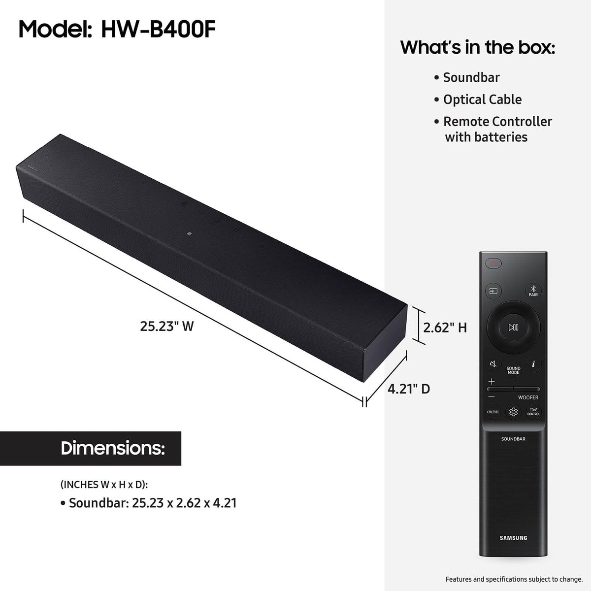 2.0 ch Soundbar with Built in Subwoofer A609