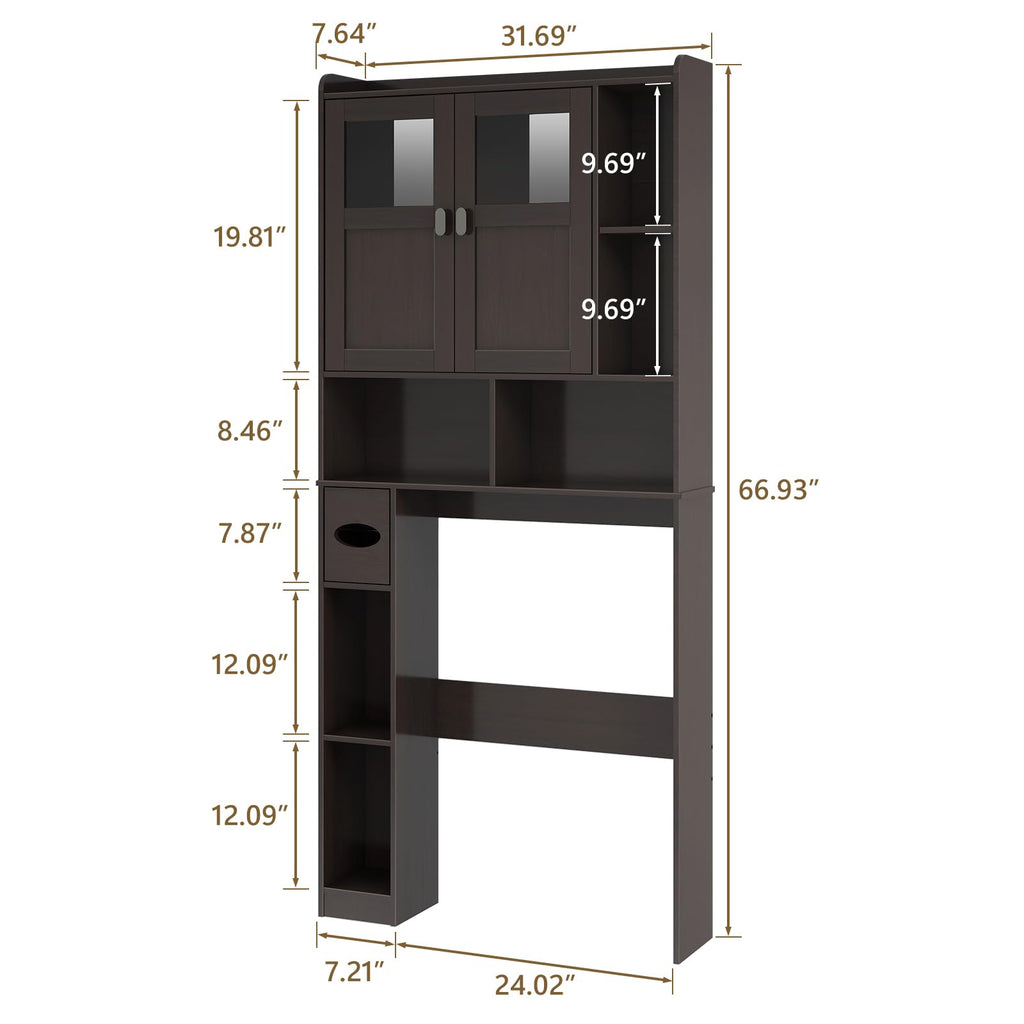 Over The Toilet Storage Cabinet with Doors and Shelves Z96798