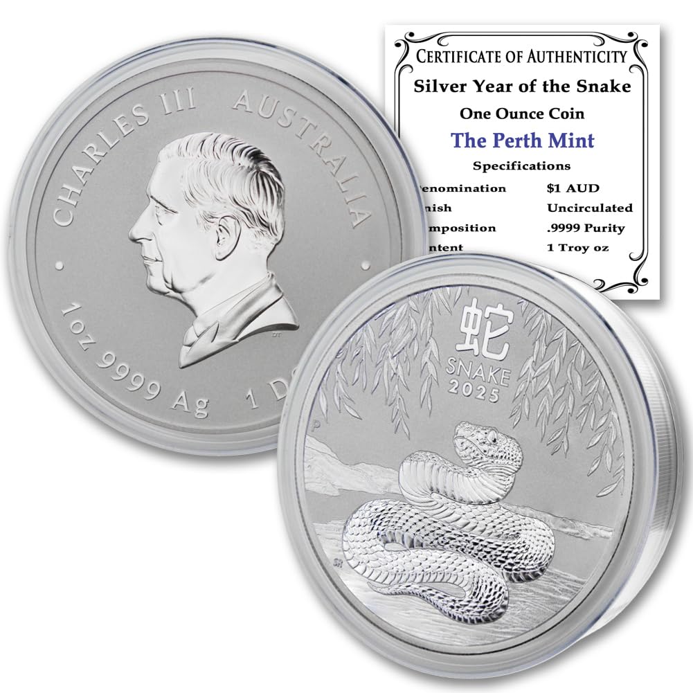 1 oz Australian Silver Lunar Year of the Snake T4145