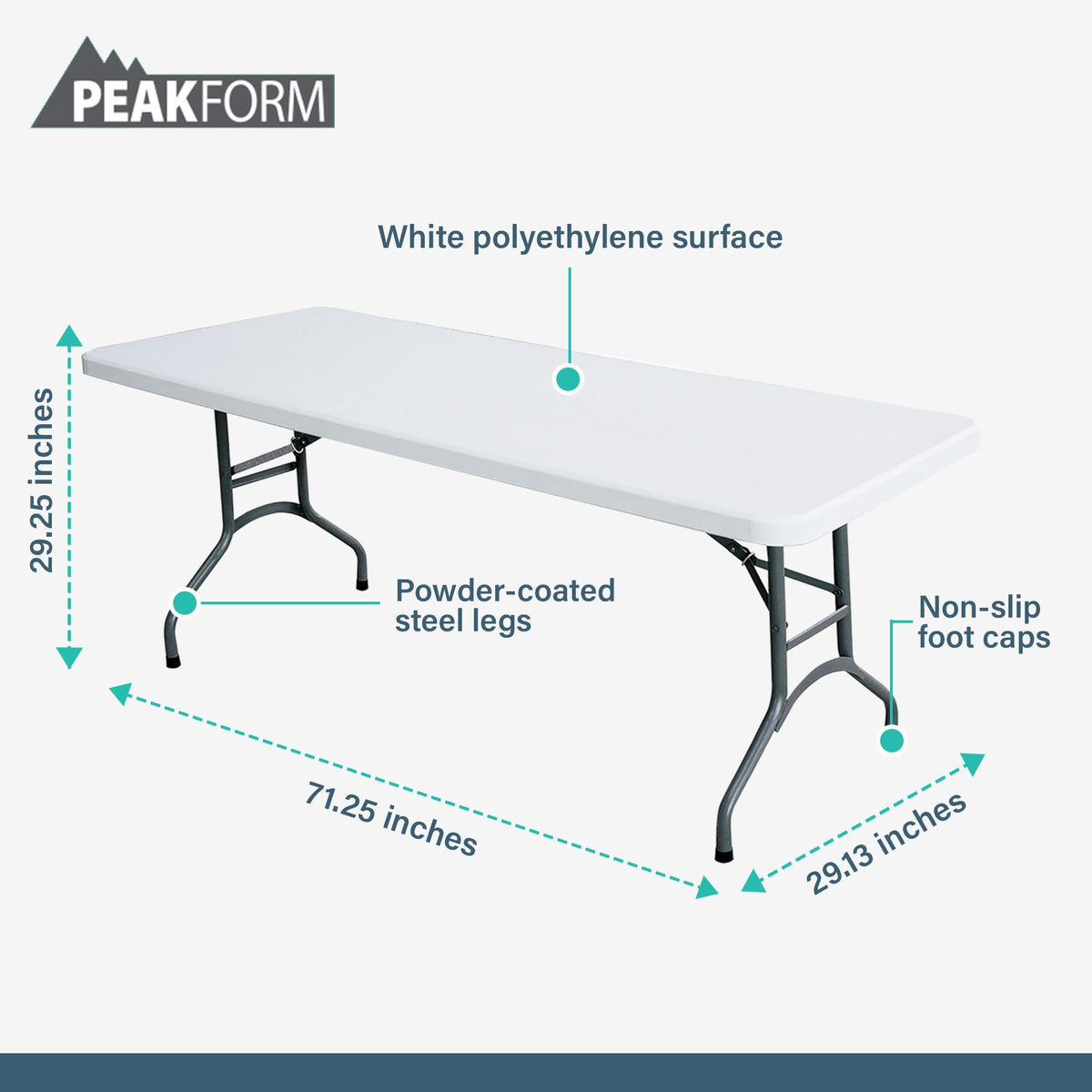 White 6 Foot Folding Multipurpose Table R900
